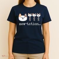 Mewtation Funny Cat Science Dna Cells Biology Teacher T-Shirt thumb 4