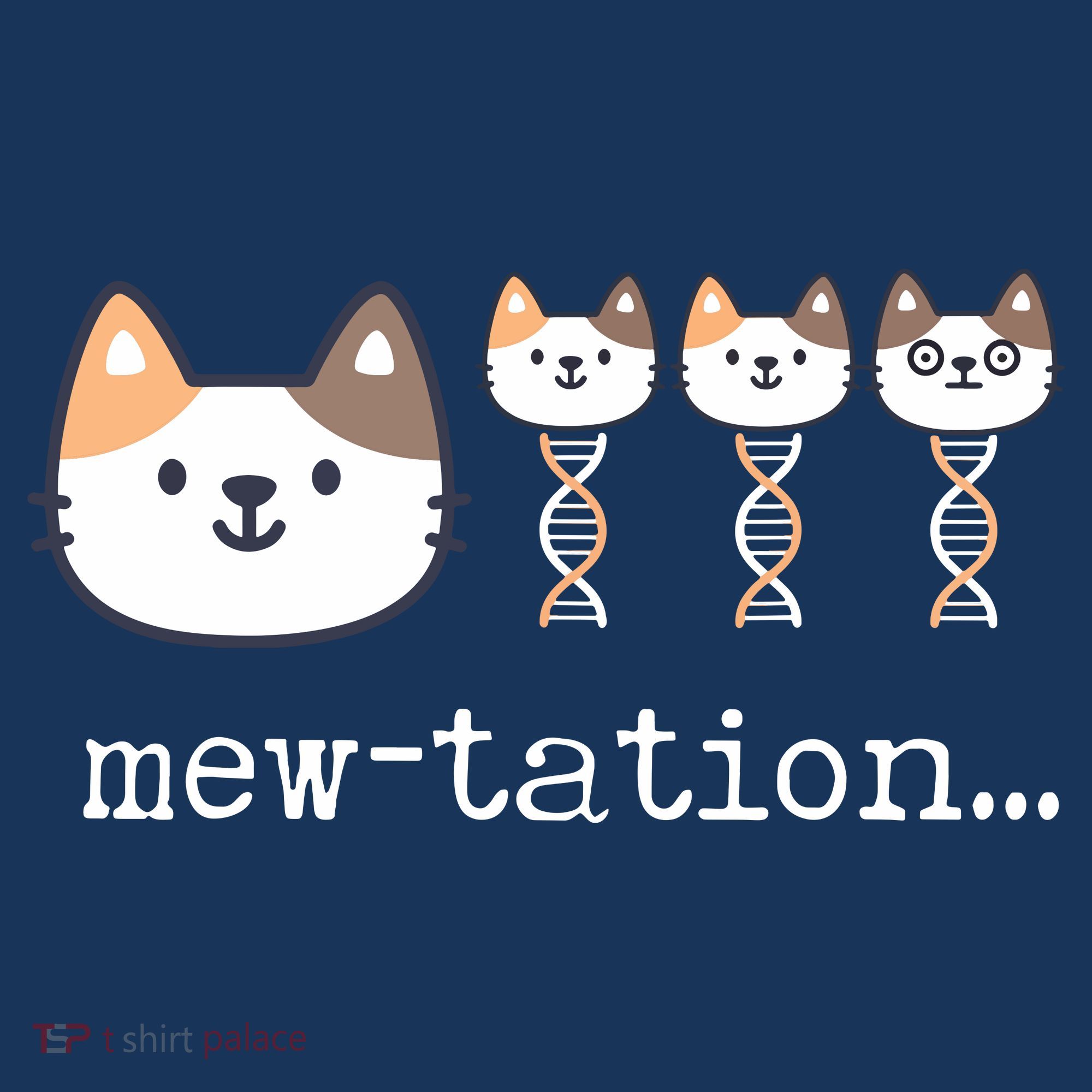 Mewtation Funny Cat Science Dna Cells Biology Teacher T-Shirt