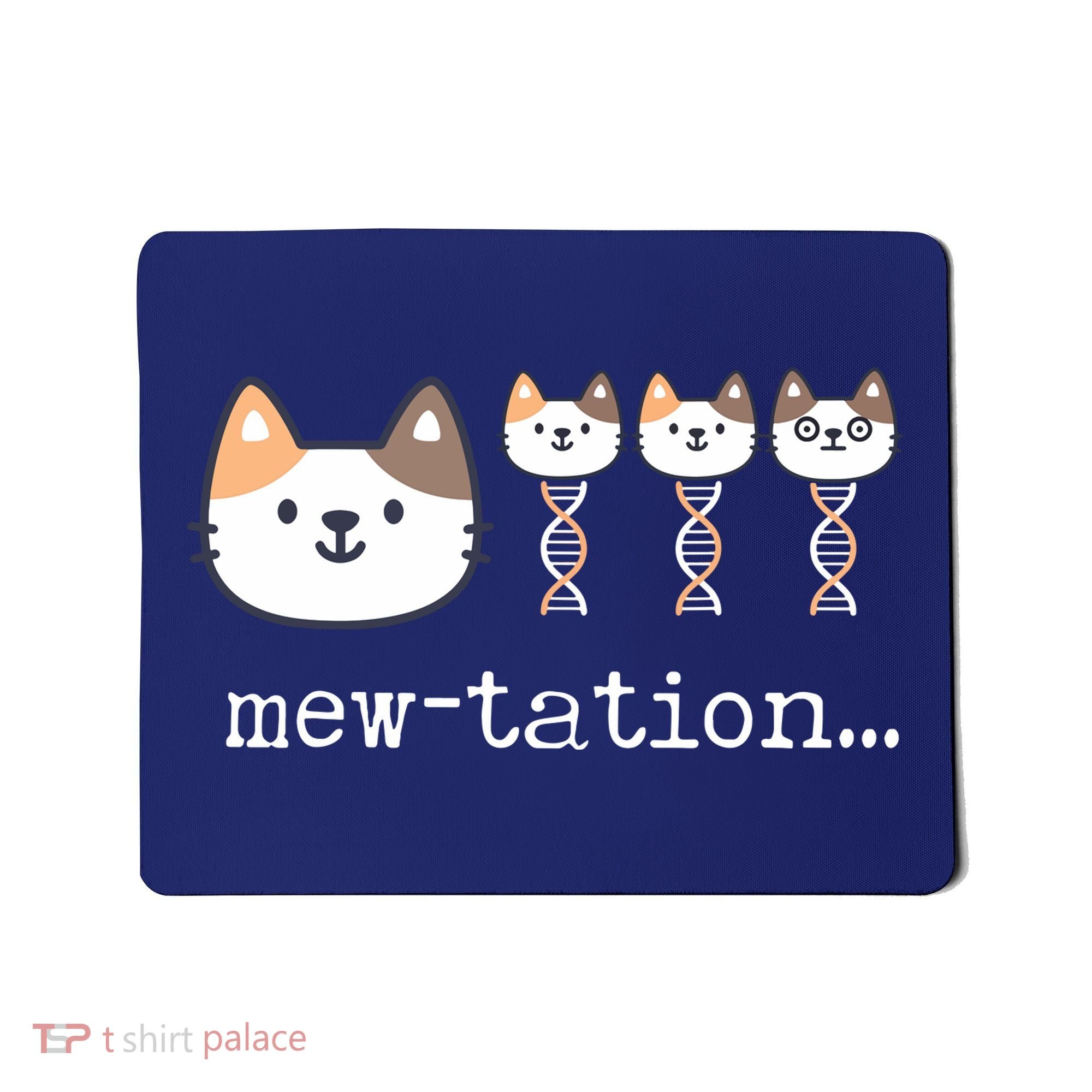 Mewtation Funny Cat Science Dna Cells Biology Teacher Mousepad