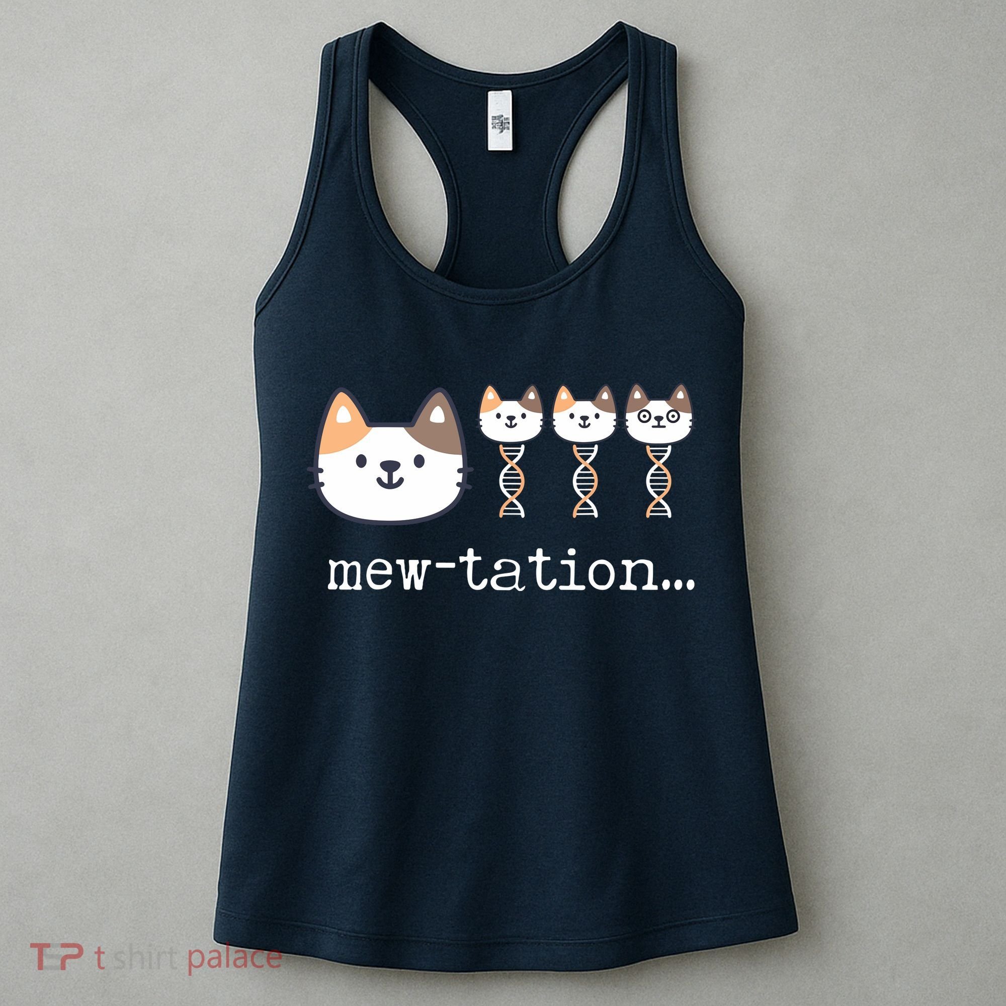 Mewtation Funny Cat Science Dna Cells Biology Teacher Women's Tank Top