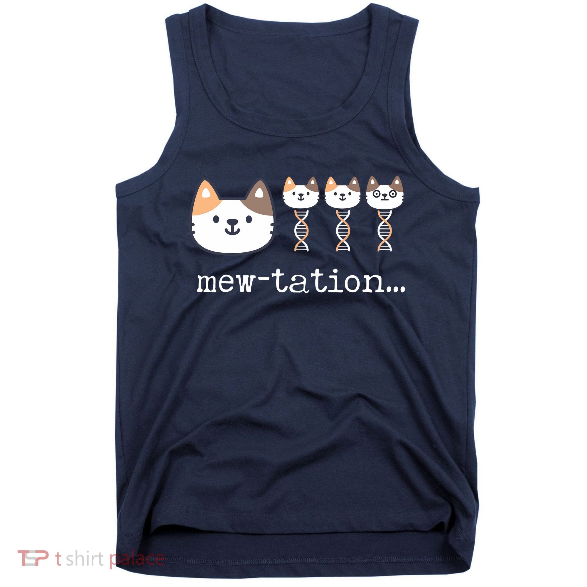 Mewtation Funny Cat Science Dna Cells Biology Teacher Tank Top