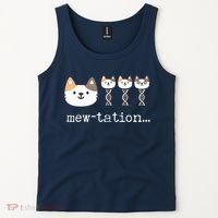 Mewtation Funny Cat Science Dna Cells Biology Teacher Tank Top thumb 2