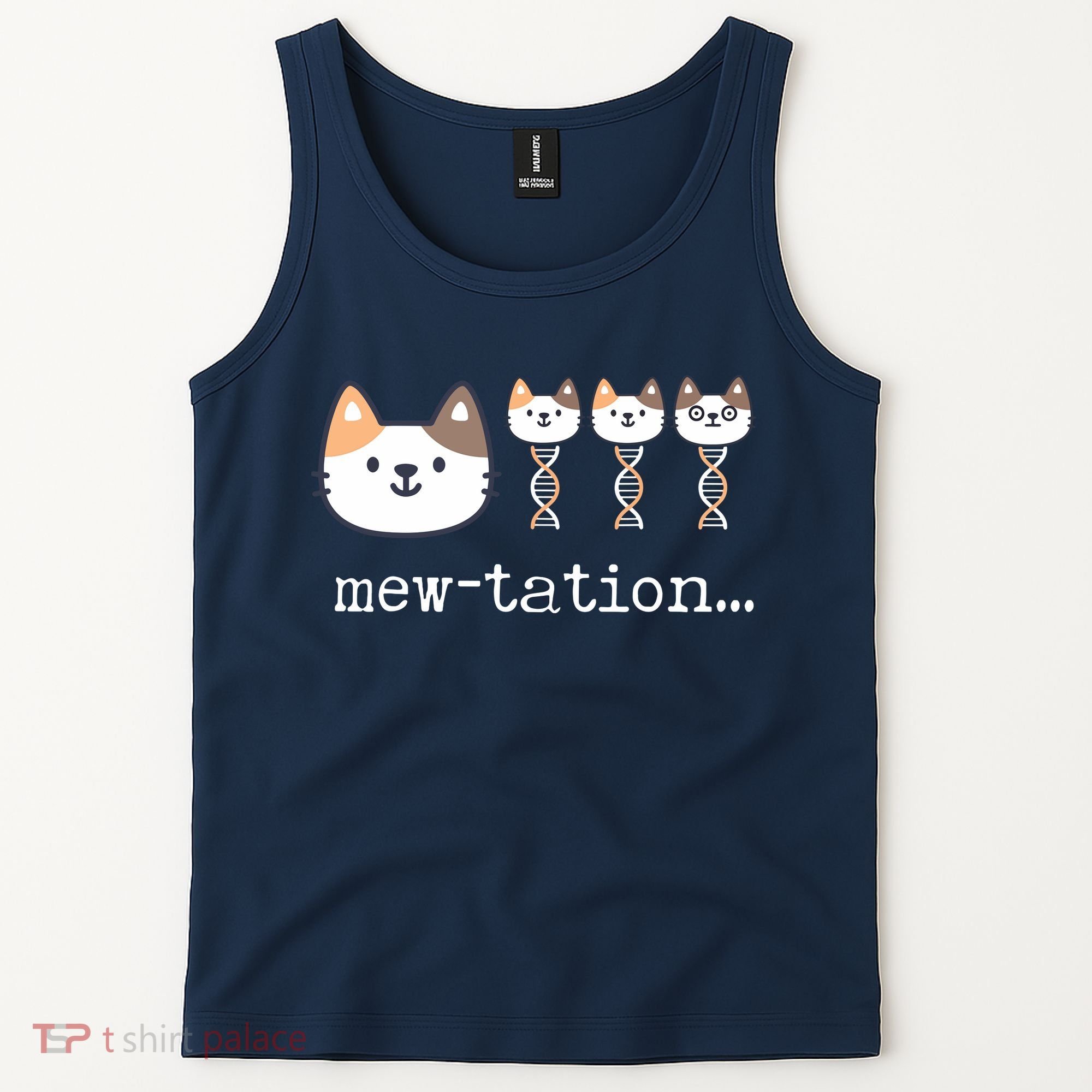 Mewtation Funny Cat Science Dna Cells Biology Teacher Tank Top