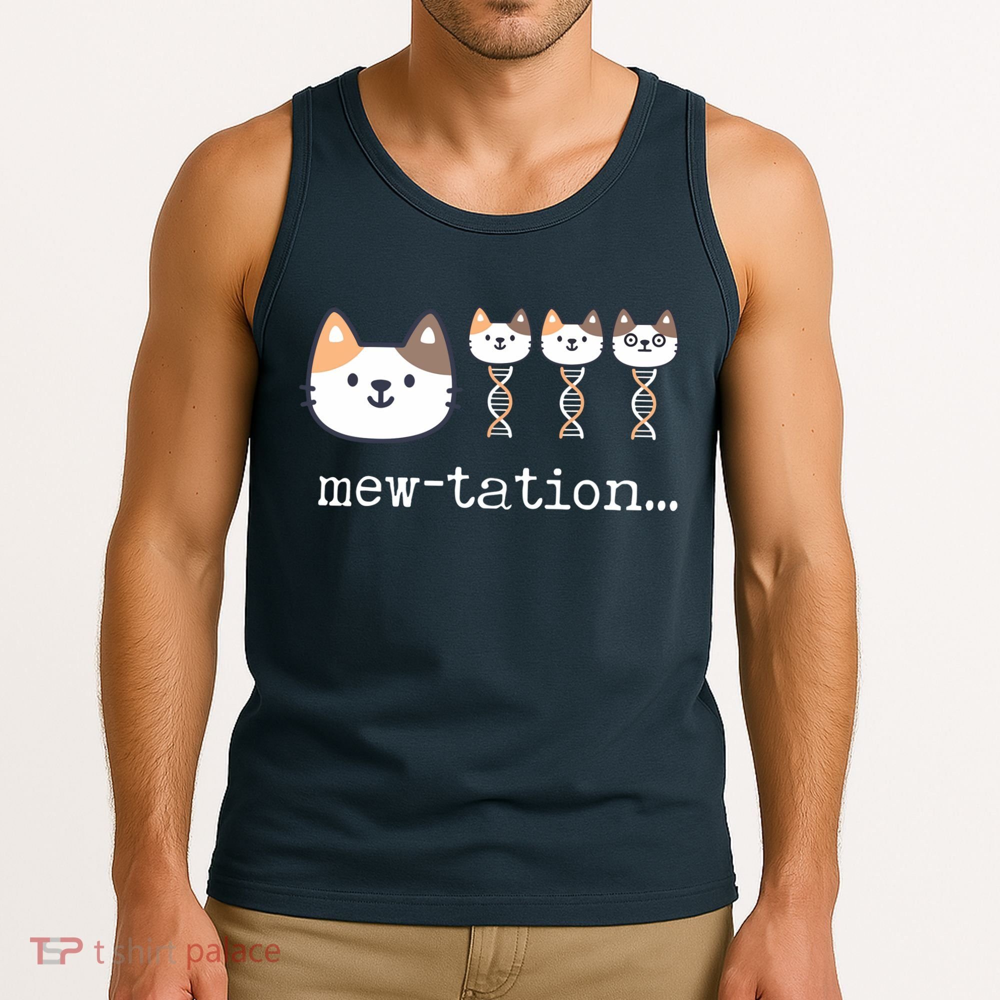 Mewtation Funny Cat Science Dna Cells Biology Teacher Tank Top