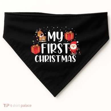 My First Christmas Sweater USA-Made Doggie Bandana