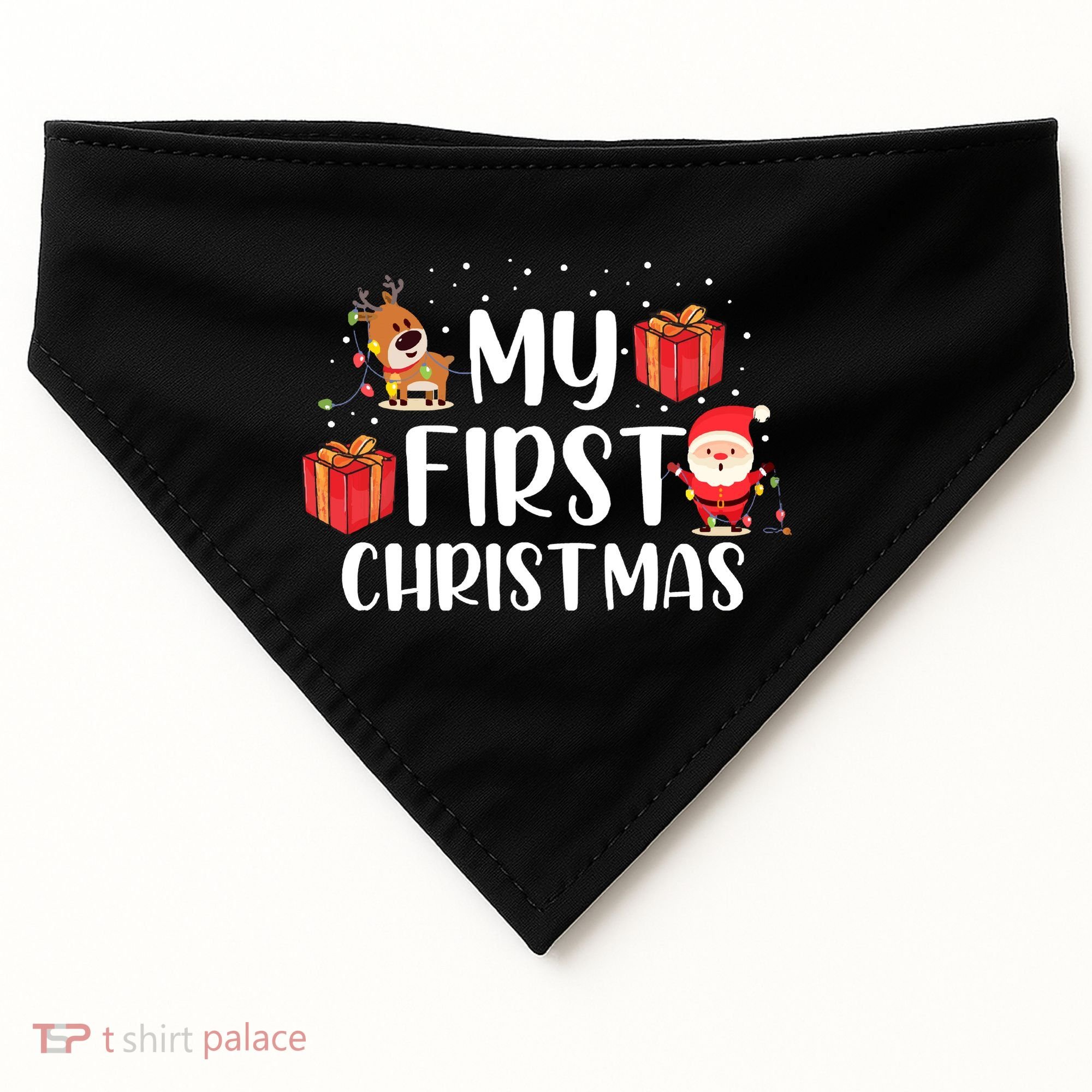 My First Christmas Sweater USA-Made Doggie Bandana