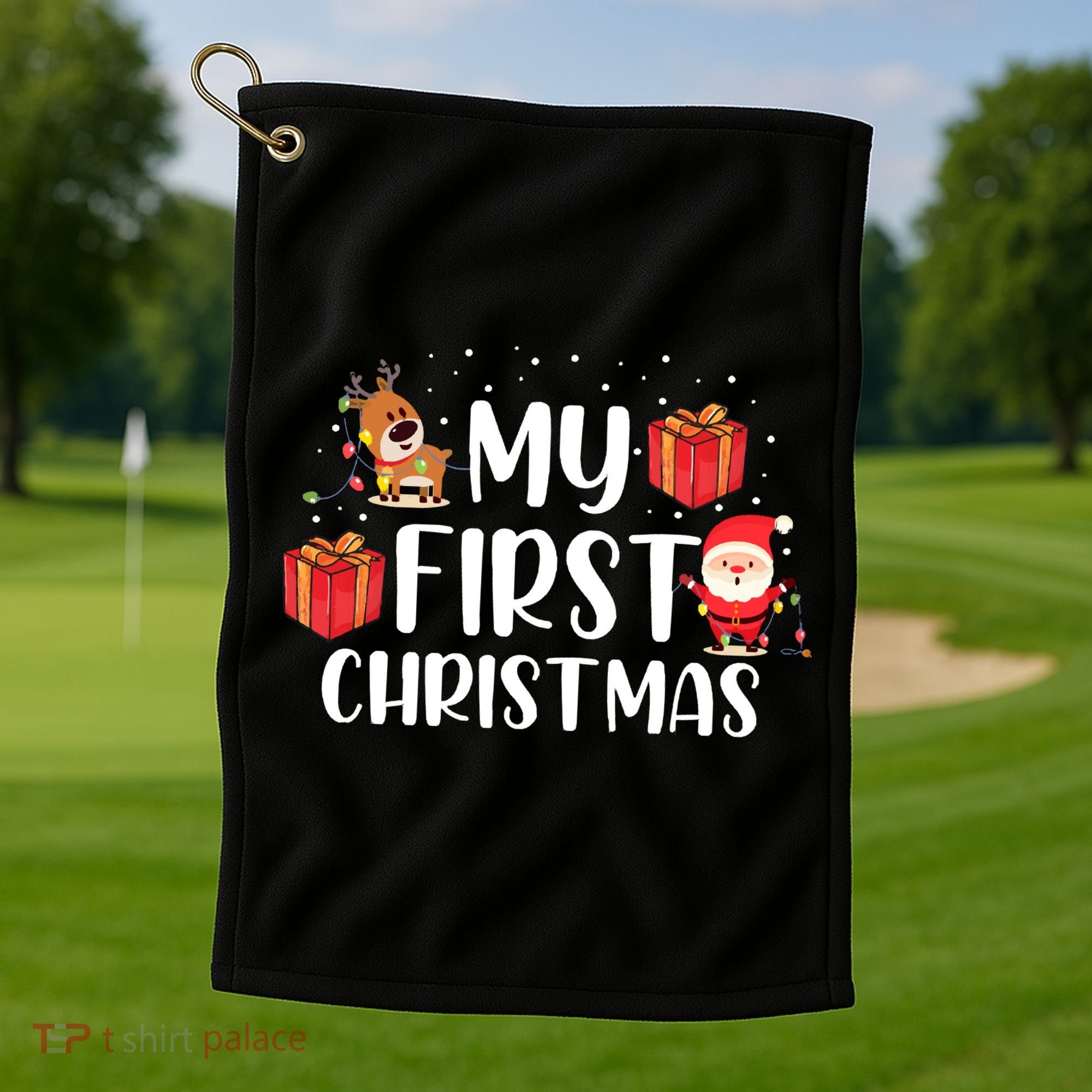 My First Christmas Sweater Golf Towel