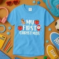 My First Christmas Sweater Kids T-Shirt thumb 3