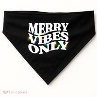 Matching Family Christmas Merry Vibes Only Lights Long Sleeve USA-Made Doggie Bandana thumb 0