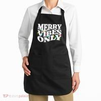 Matching Family Christmas Merry Vibes Only Lights Long Sleeve Apron thumb 2