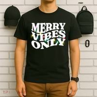 Matching Family Christmas Merry Vibes Only Lights Long Sleeve T-Shirt thumb 6