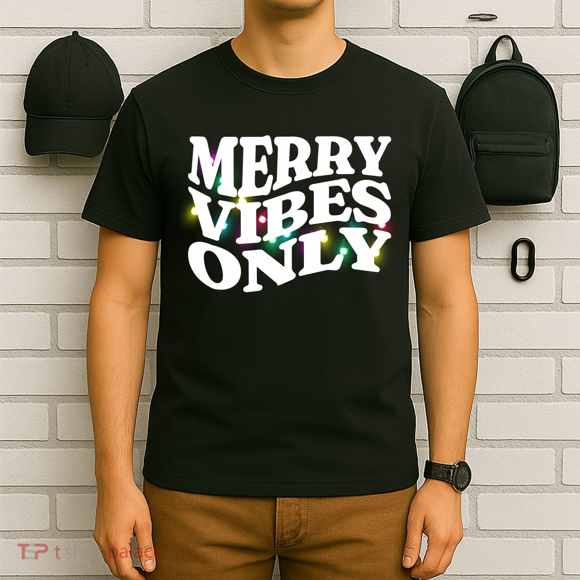 Matching Family Christmas Merry Vibes Only Lights Long Sleeve T-Shirt