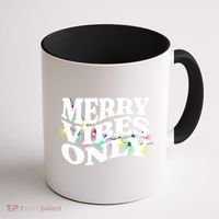 Matching Family Christmas Merry Vibes Only Lights Long Sleeve Coffee Mug thumb 1