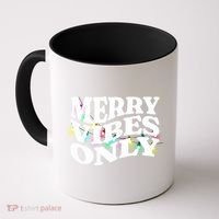 Matching Family Christmas Merry Vibes Only Lights Long Sleeve Coffee Mug thumb 0