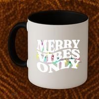 Matching Family Christmas Merry Vibes Only Lights Long Sleeve Coffee Mug thumb 2
