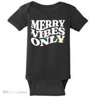 Matching Family Christmas Merry Vibes Only Lights Long Sleeve Baby Bodysuit thumb 0