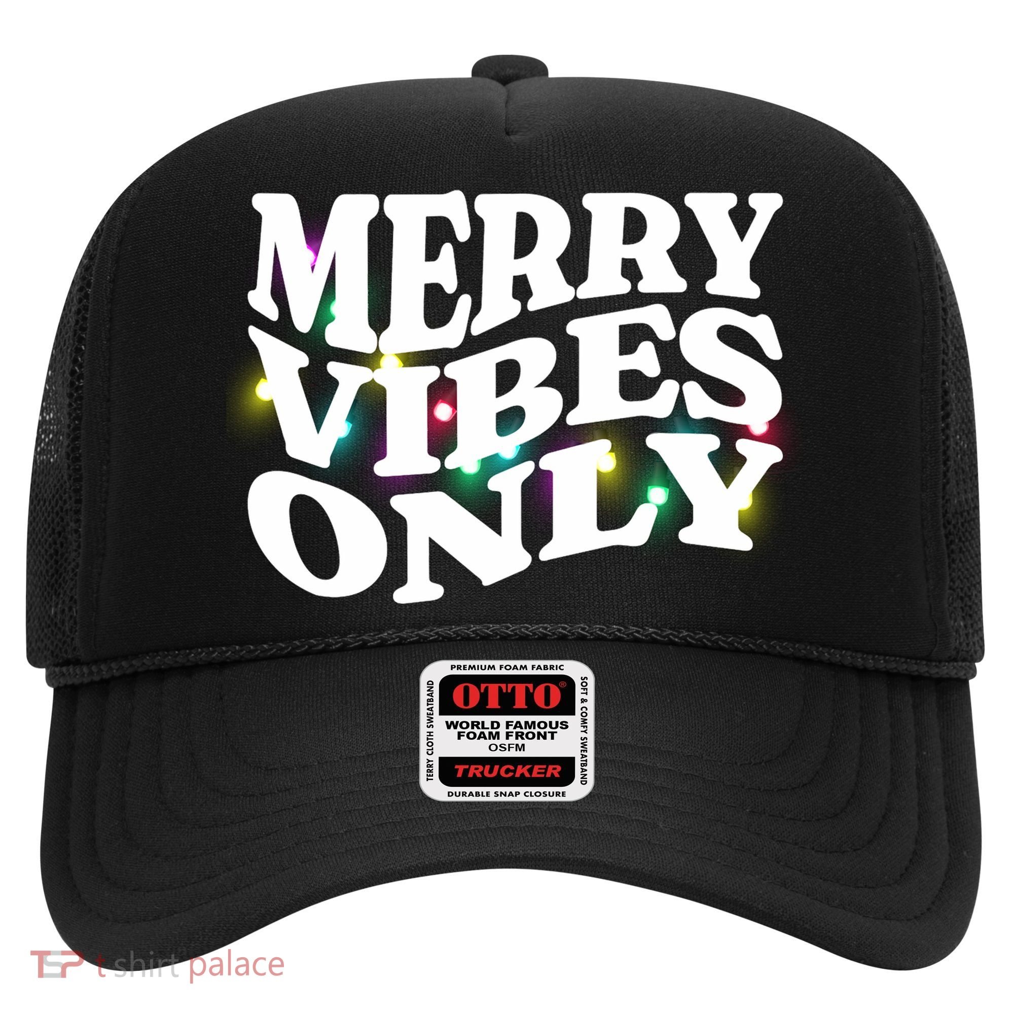 Matching Family Christmas Merry Vibes Only Lights Long Sleeve Hat