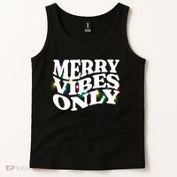 Matching Family Christmas Merry Vibes Only Lights Long Sleeve Tank Top thumb 2