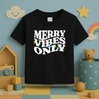 Matching Family Christmas Merry Vibes Only Lights Long Sleeve Toddler T-Shirt thumb 3