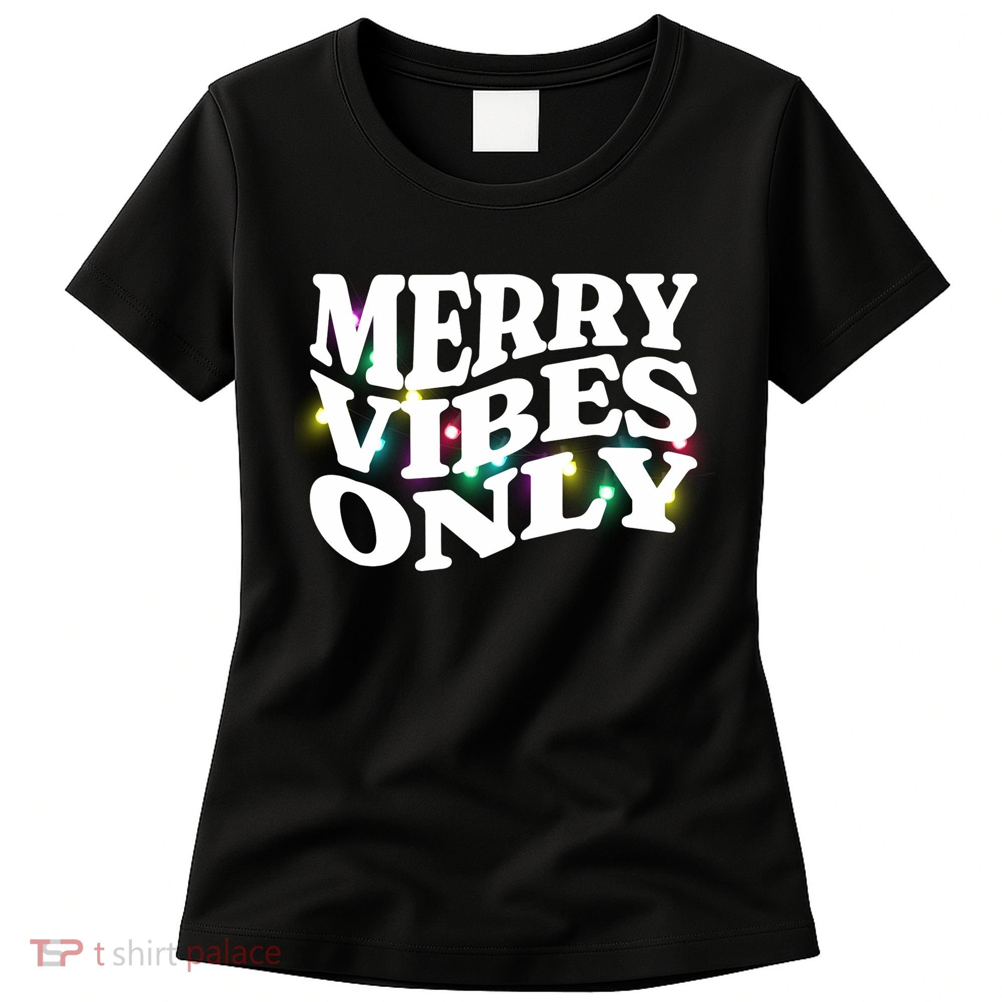 Matching Family Christmas Merry Vibes Only Lights Long Sleeve Women's T-Shirt