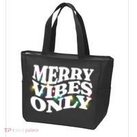 Matching Family Christmas Merry Vibes Only Lights Long Sleeve Tote Bag thumb 3