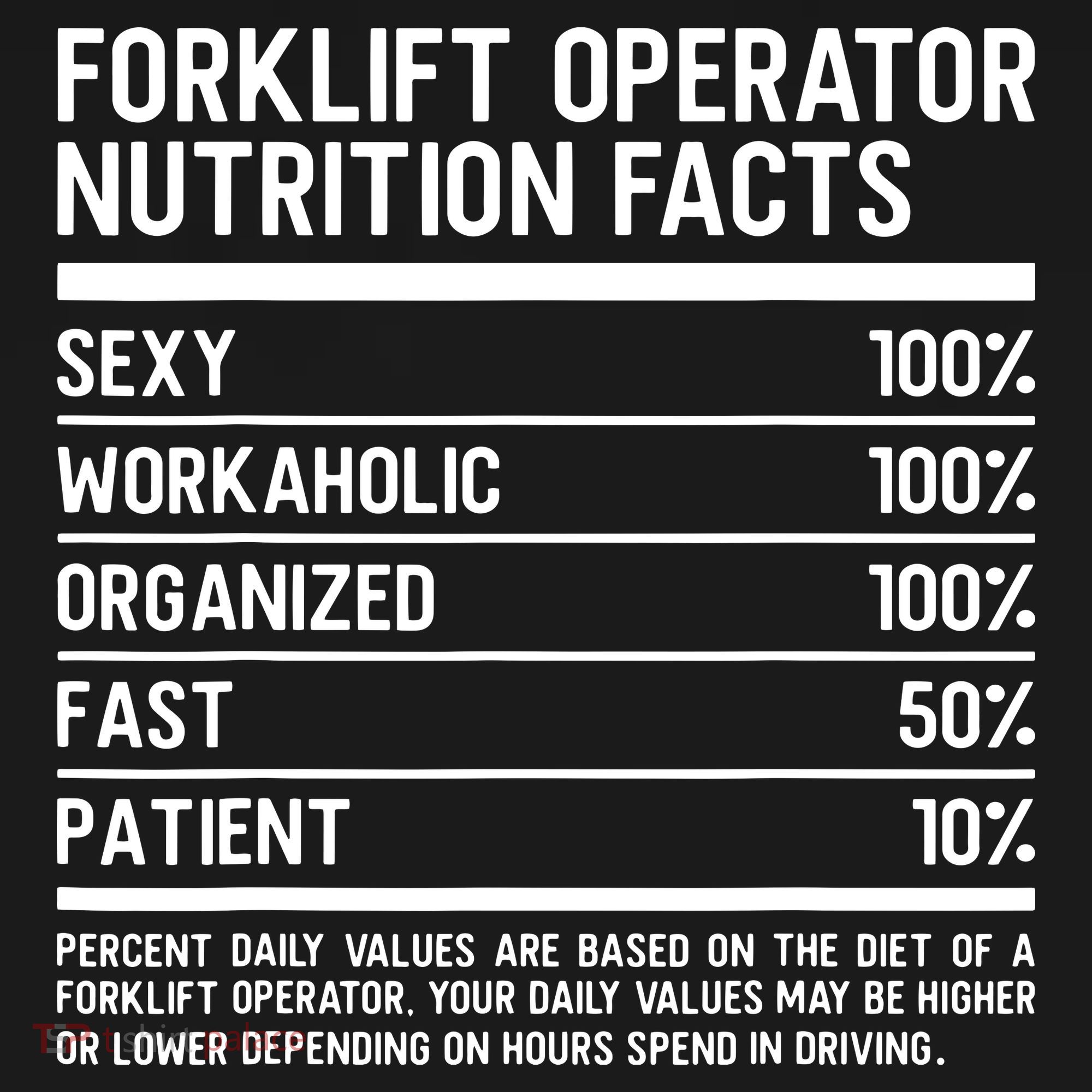 Men Funny Certified Forklift Operator Nutrition Facts Hoodie