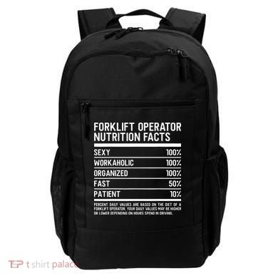 Men Funny Certified Forklift Operator Nutrition Facts Backpack