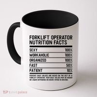 Men Funny Certified Forklift Operator Nutrition Facts Coffee Mug thumb 0