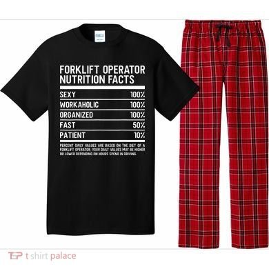 Men Funny Certified Forklift Operator Nutrition Facts Pajama Set