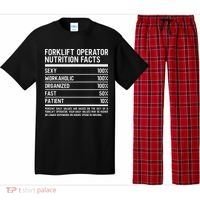 Men Funny Certified Forklift Operator Nutrition Facts Pajama Set thumb 0