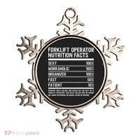 Men Funny Certified Forklift Operator Nutrition Facts Ornament thumb 0