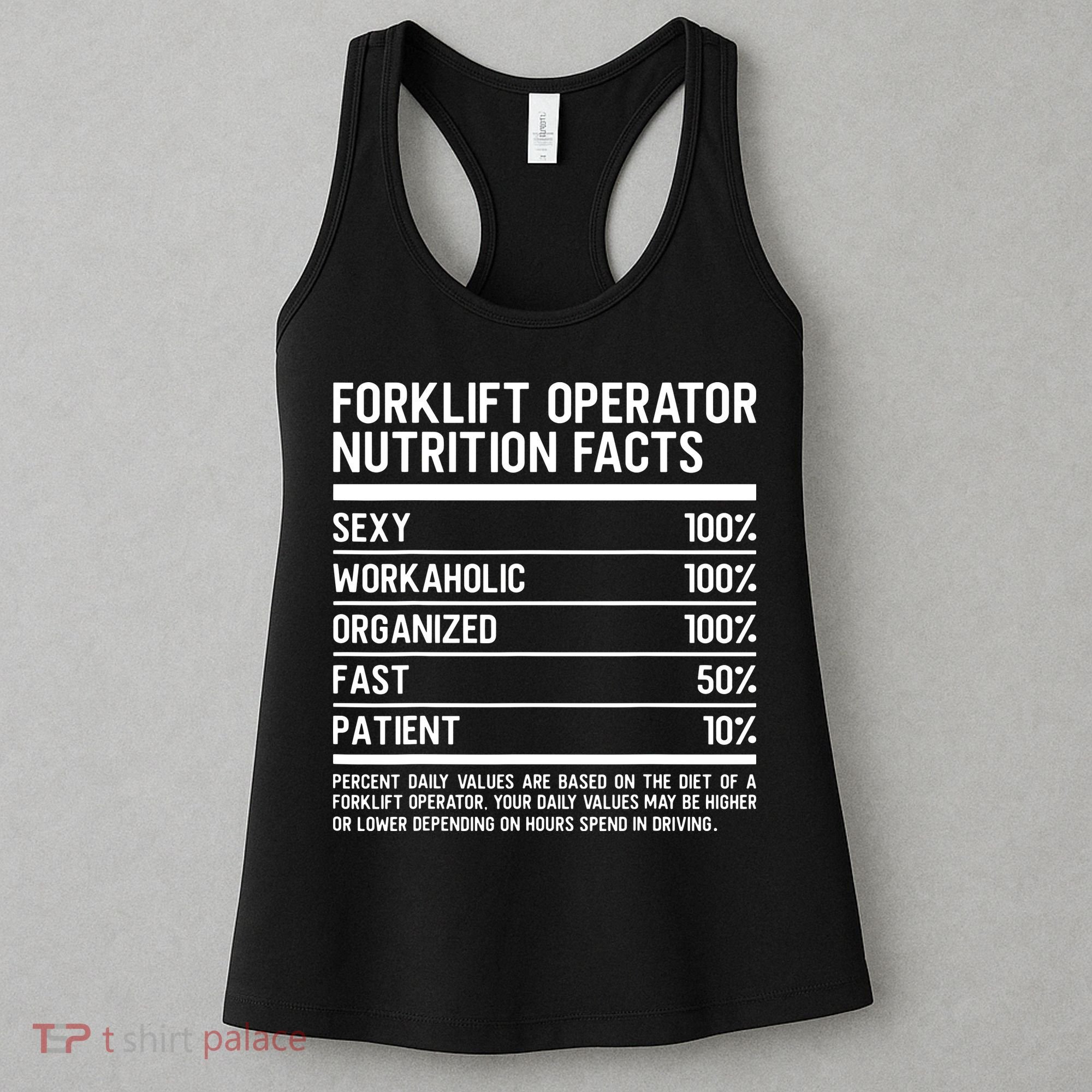 Men Funny Certified Forklift Operator Nutrition Facts Women's Tank Top