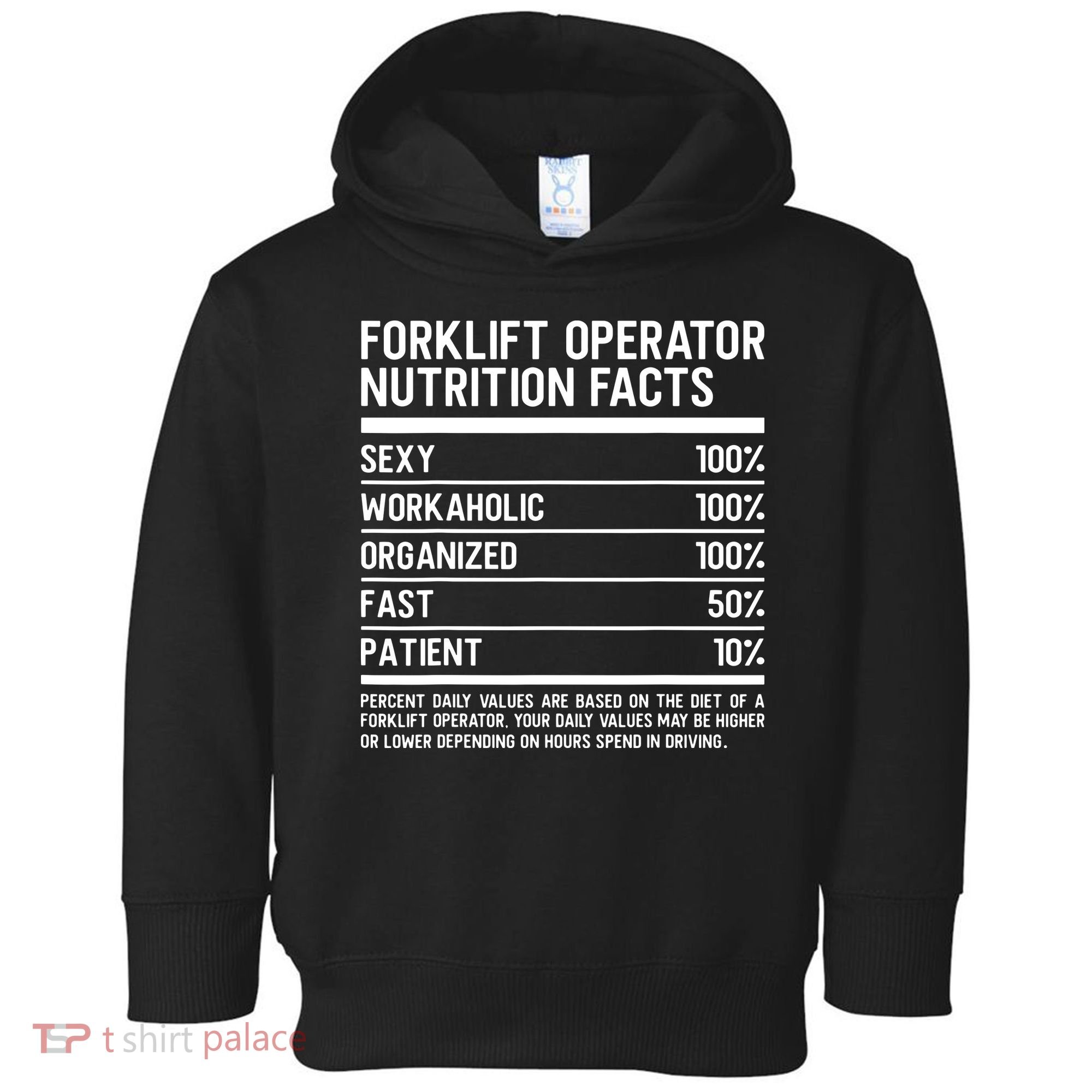 Men Funny Certified Forklift Operator Nutrition Facts Toddler Hoodie