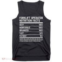 Men Funny Certified Forklift Operator Nutrition Facts Tank Top thumb 0