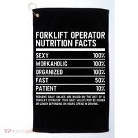 Men Funny Certified Forklift Operator Nutrition Facts Golf Towel thumb 0