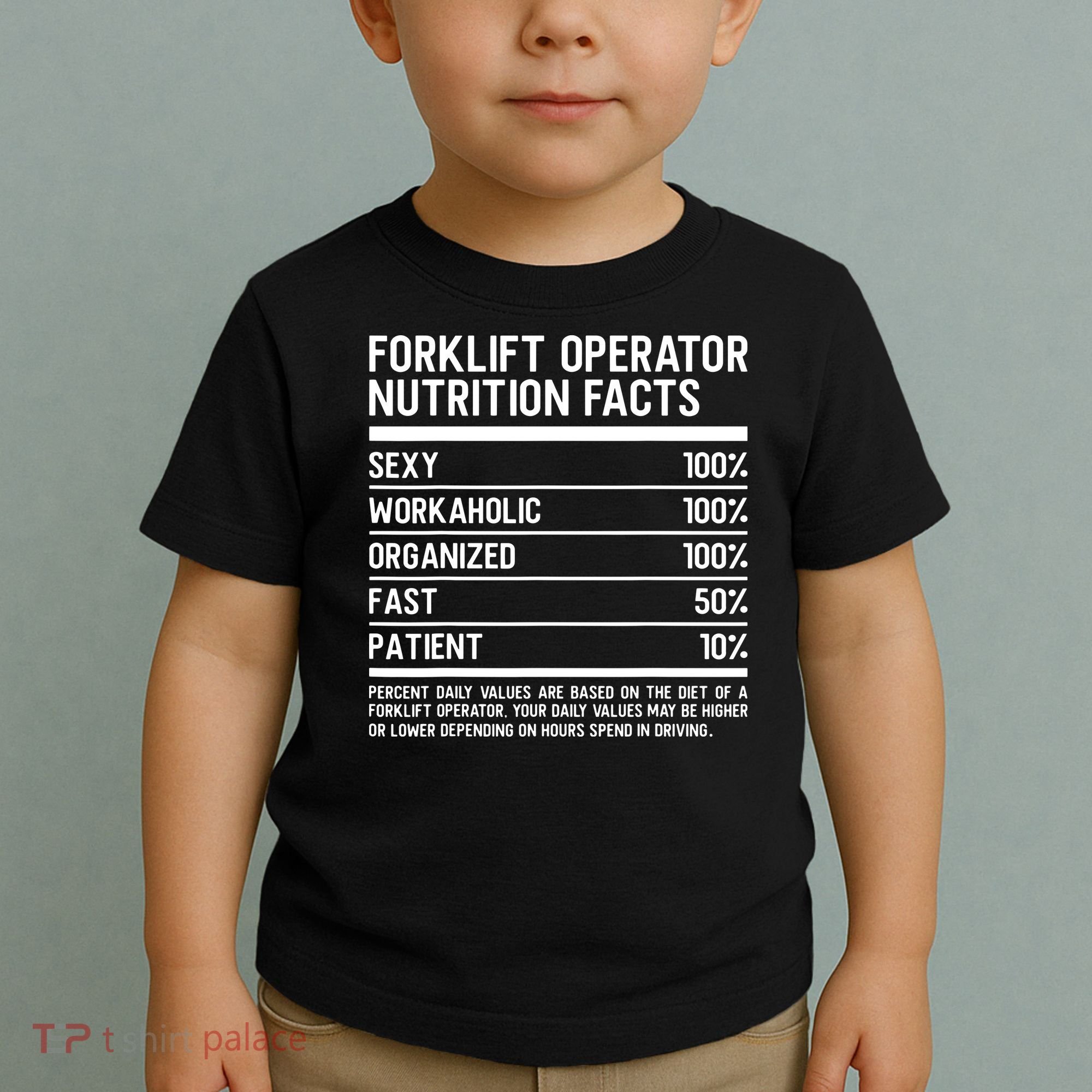 Men Funny Certified Forklift Operator Nutrition Facts Toddler T-Shirt