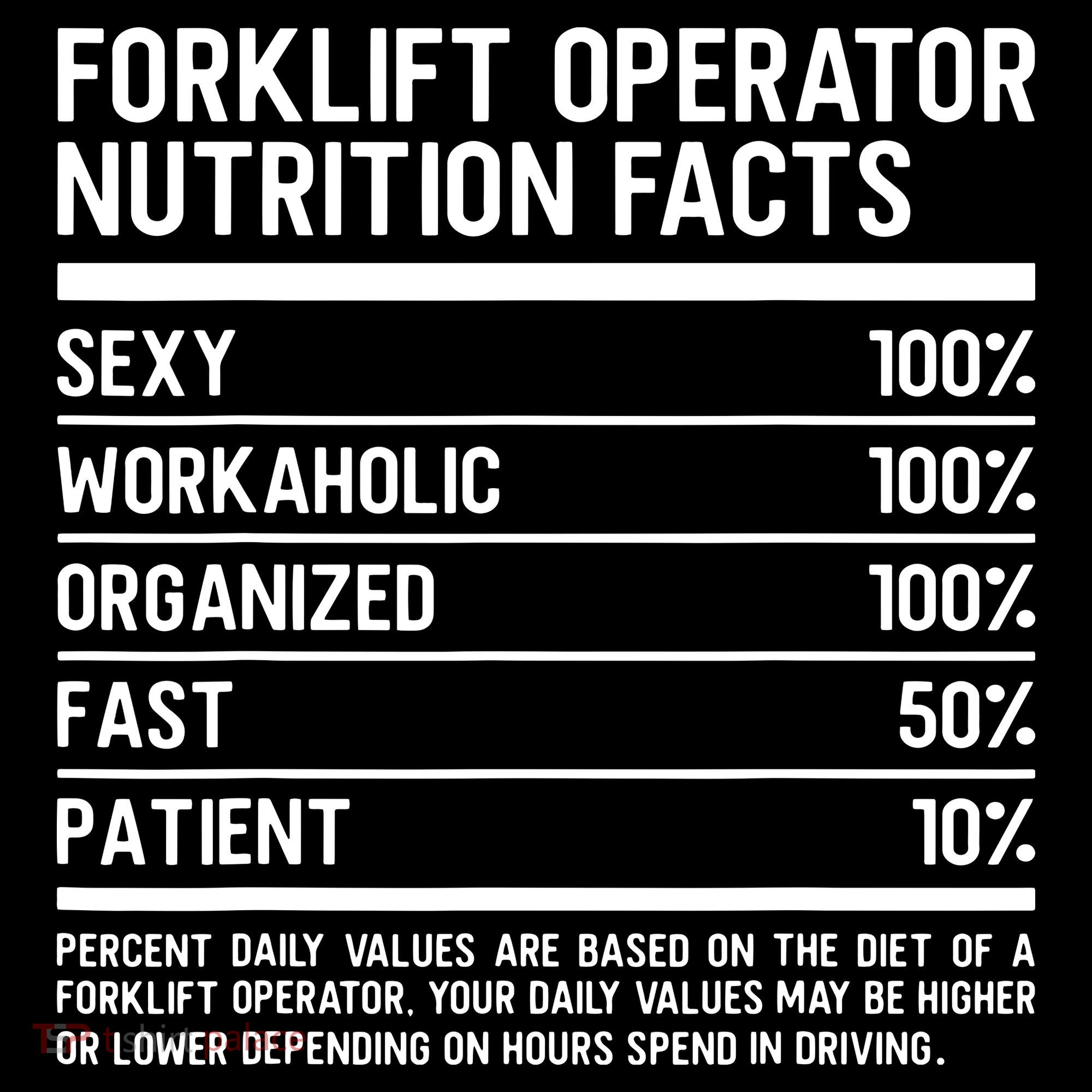 Men Funny Certified Forklift Operator Nutrition Facts Visor