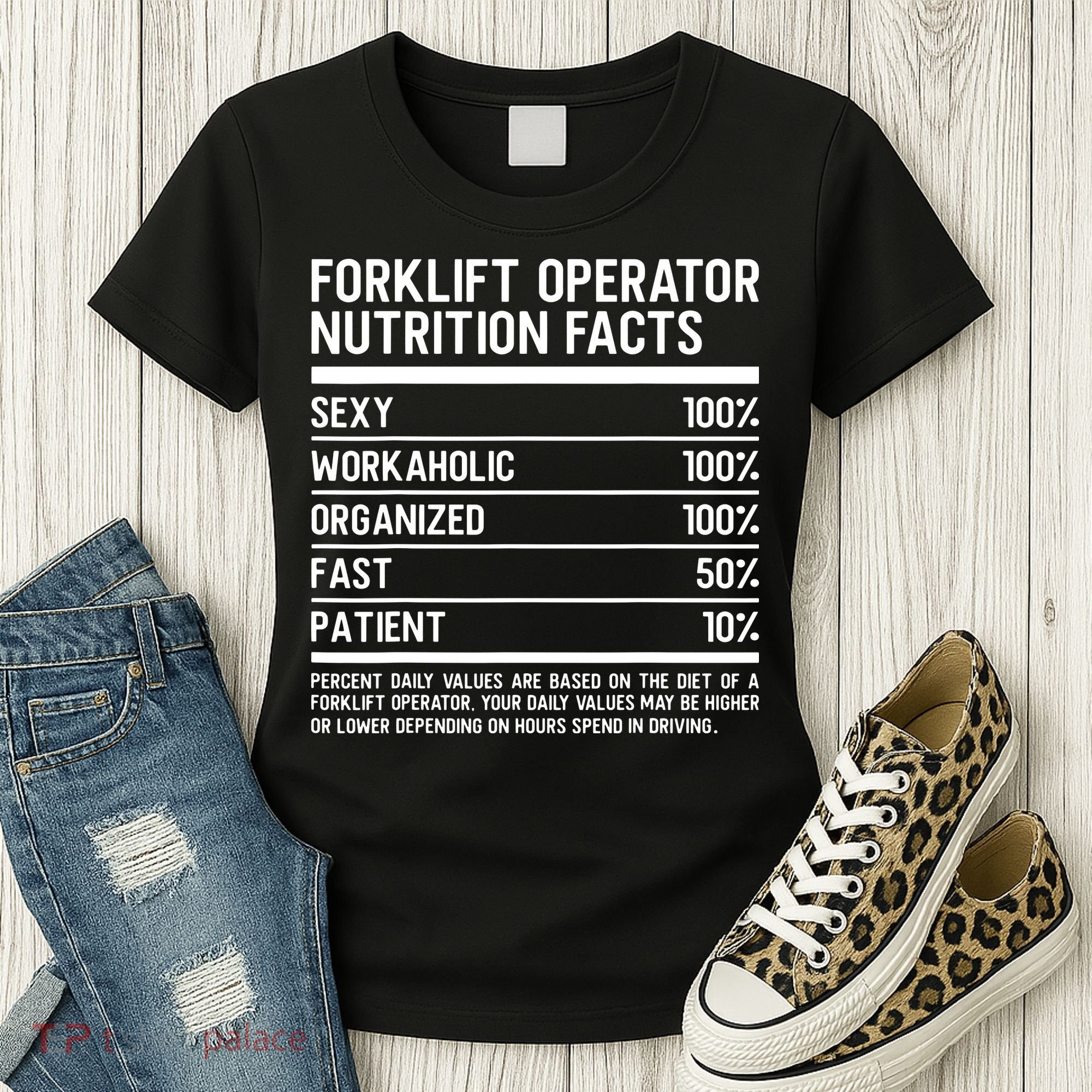 Men Funny Certified Forklift Operator Nutrition Facts Women's T-Shirt