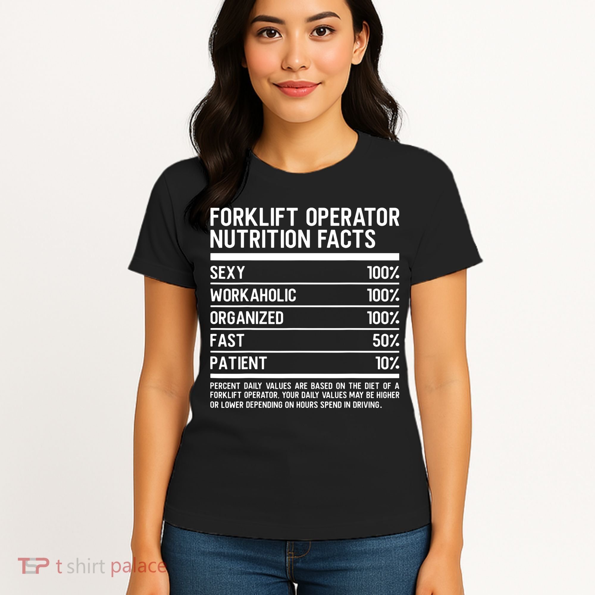 Men Funny Certified Forklift Operator Nutrition Facts Women's T-Shirt