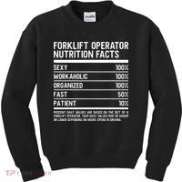 Men Funny Certified Forklift Operator Nutrition Facts Kids Sweatshirt thumb 0