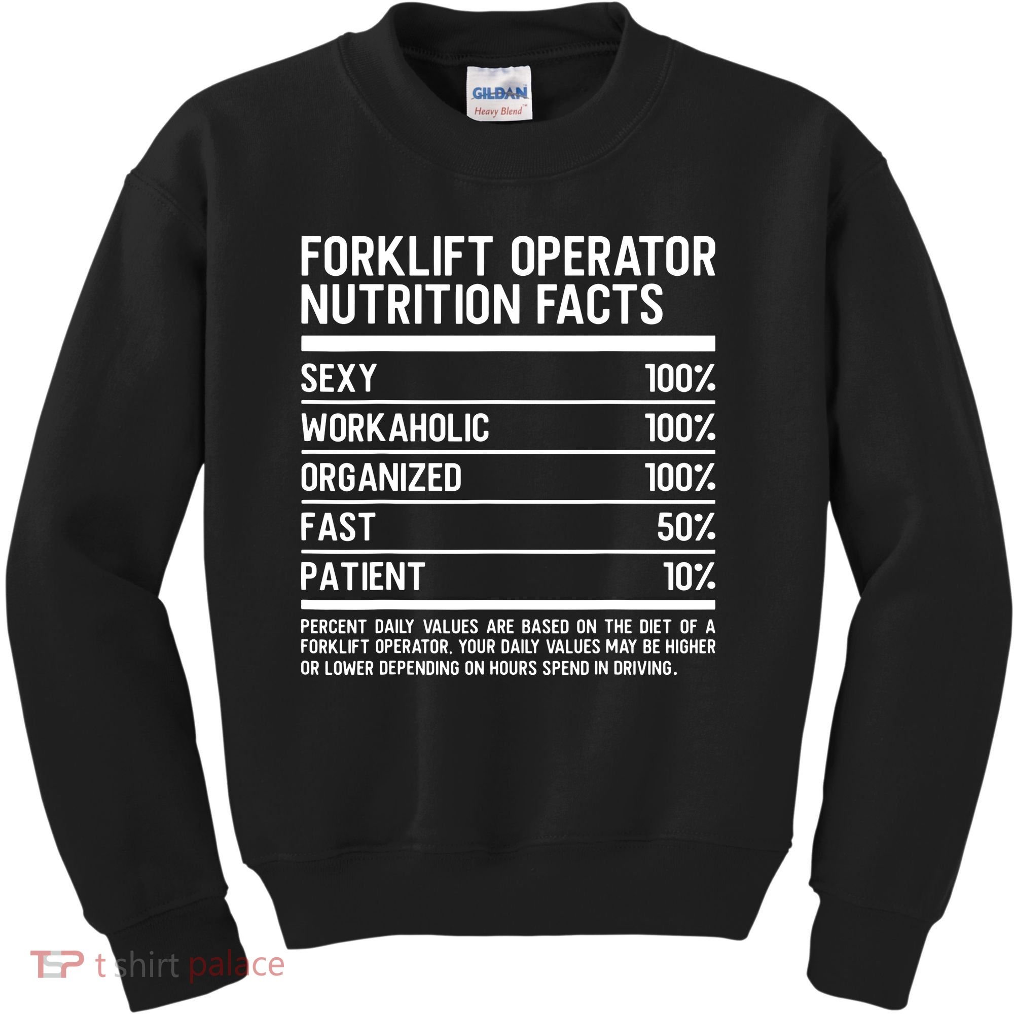 Men Funny Certified Forklift Operator Nutrition Facts Kids Sweatshirt