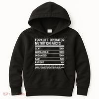 Men Funny Certified Forklift Operator Nutrition Facts Kids Hoodie thumb 0