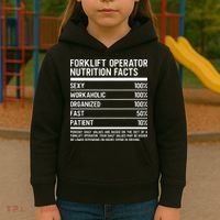 Men Funny Certified Forklift Operator Nutrition Facts Kids Hoodie thumb 3