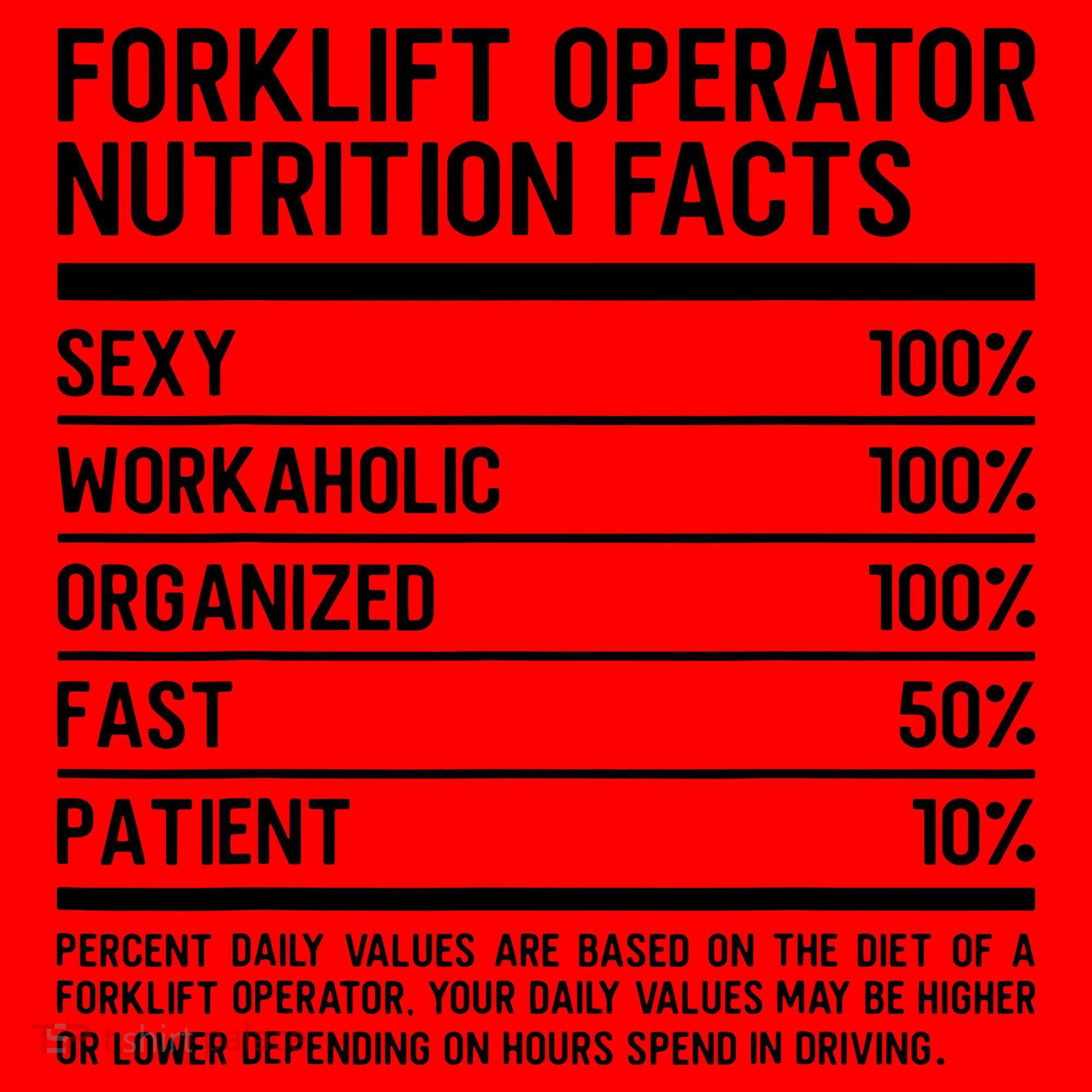 Men Funny Certified Forklift Operator Nutrition Facts Santa Hat
