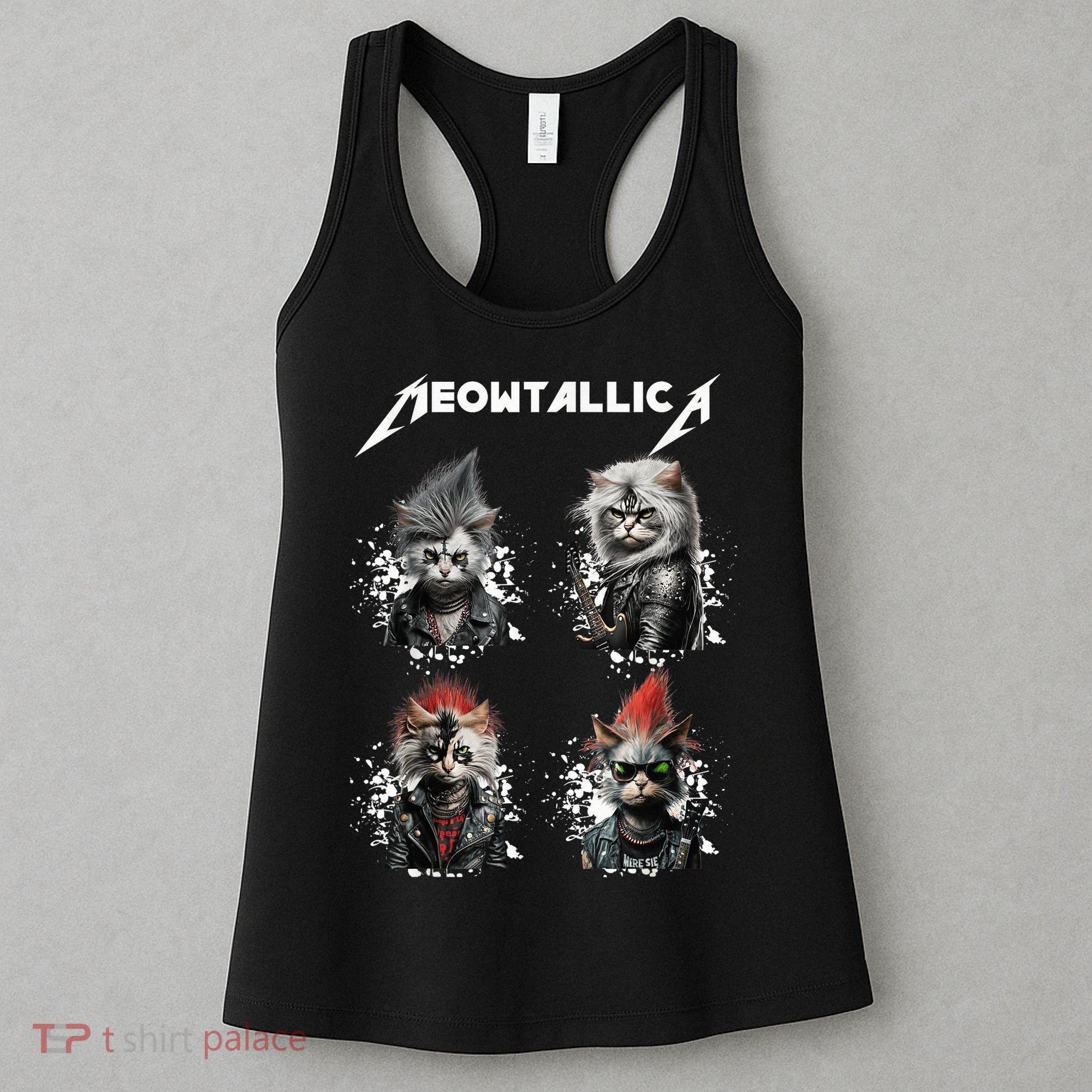 Meowtallica Funny Cat Shirt, Cat Shirt, Music Women's Tank Top