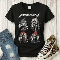 Meowtallica Funny Cat Shirt, Cat Shirt, Music Women's T-Shirt thumb 3