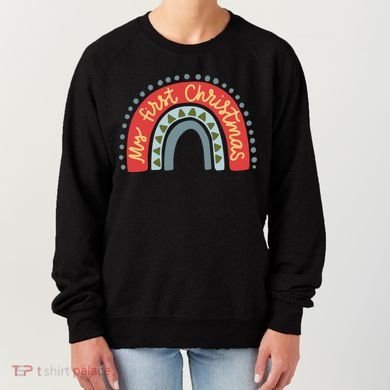 My First Christmas Cute Rainbow Holiday Women's Sweatshirt