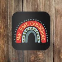 My First Christmas Cute Rainbow Holiday Coaster thumb 0