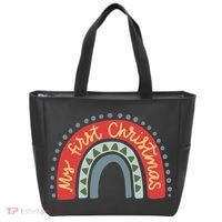 My First Christmas Cute Rainbow Holiday Tote Bag thumb 0