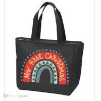 My First Christmas Cute Rainbow Holiday Tote Bag thumb 3